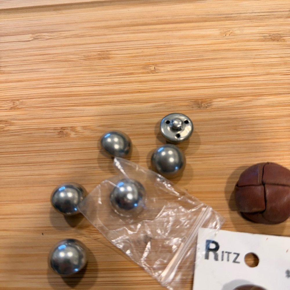 Vintage Assorted Button Collection Leather Rhines… - image 6
